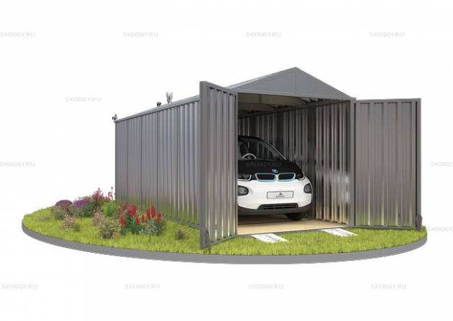 Хозблок SKOGGY секционный с двускатной крышей 6 х 2 м, цинковый Хозблок SKOGGY секционный с двускатной крышей 6 х 2 м, цинковый