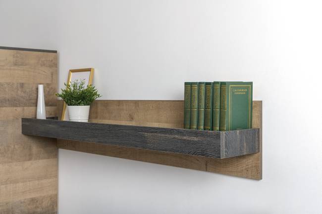 Стенка для гостиной в лофт стиле Трувор № 19 цвет дуб гранж песочный/интра