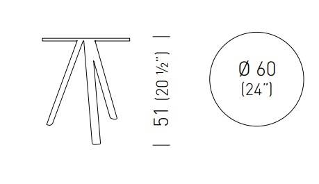 Cтолик кофейный ламинированный Norman 3-Pod Ø600х510 мм