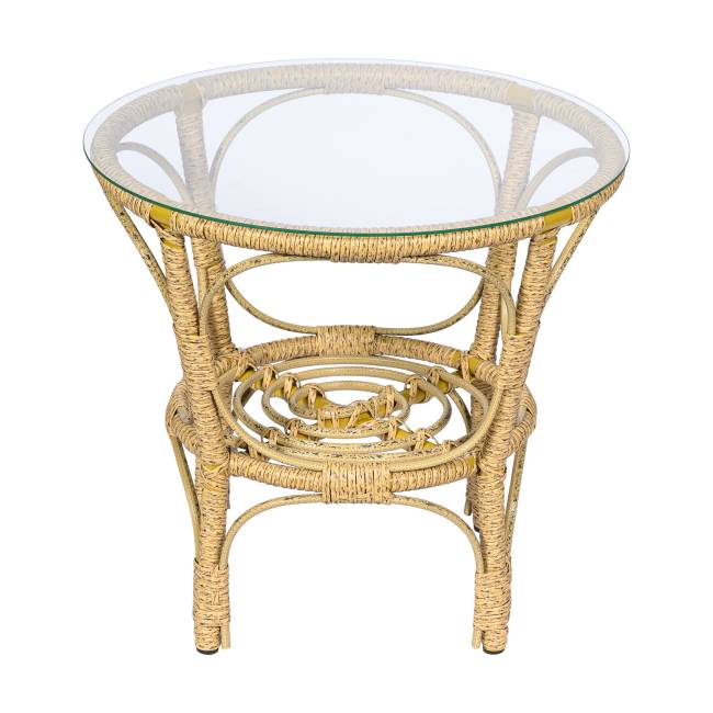 Комплект кофейный из искусственного ротанга Багама 2+1, светло-коричневый