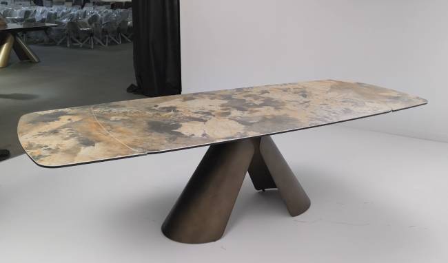 Стол CALDERON 180 TL-137 матовый, испанская керамика / брашированный каркас, цвет медный, ®DISAUR Стол CALDERON 180 TL-137 матовый, испанская керамика / брашированный каркас, цвет медный, ®DISAUR