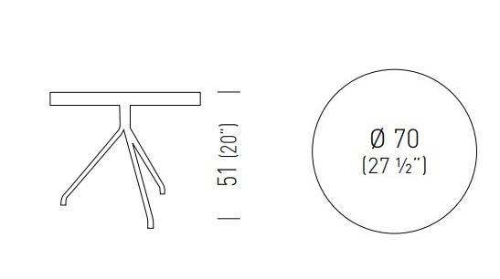 Cтолик кофейный Lol Poliweave Ø700х510 мм