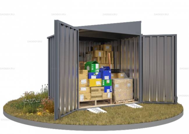 Хозблок SKOGGY секционный с односкатной крышей 2 х 2 м, брутальный серый