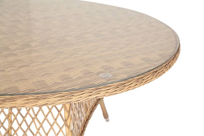 "Эспрессо" плетеный круглый стол, диаметр 150 см, цвет соломенный