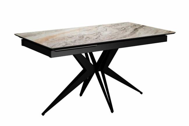 Стол DikLine DKS140 керамика Venetian Brown Light глянец, подстолье черное, опоры черные (2уп.) Стол DikLine DKS140 керамика Venetian Brown Light глянец, подстолье черное, опоры черные (2уп.)