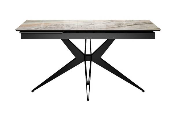 Стол DikLine DKS140 керамика Venetian Brown Light глянец, подстолье черное, опоры черные (2уп.) Стол DikLine DKS140 керамика Venetian Brown Light глянец, подстолье черное, опоры черные (2уп.)