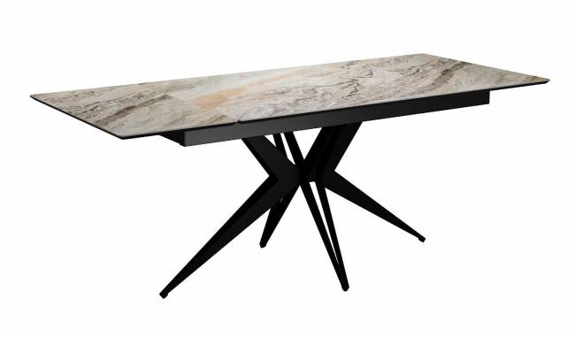 Стол DikLine DKS140 керамика Venetian Brown Light глянец, подстолье черное, опоры черные (2уп.) Стол DikLine DKS140 керамика Venetian Brown Light глянец, подстолье черное, опоры черные (2уп.)