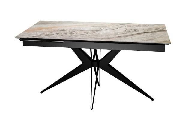 Стол DikLine DKS140 керамика Venetian Brown Light глянец, подстолье черное, опоры черные (2уп.) Стол DikLine DKS140 керамика Venetian Brown Light глянец, подстолье черное, опоры черные (2уп.)