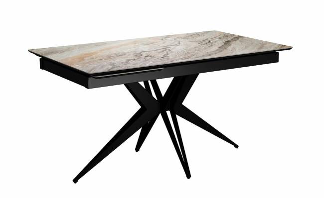 Стол DikLine DKS140 керамика Venetian Brown Light глянец, подстолье черное, опоры черные (2уп.) Стол DikLine DKS140 керамика Venetian Brown Light глянец, подстолье черное, опоры черные (2уп.)