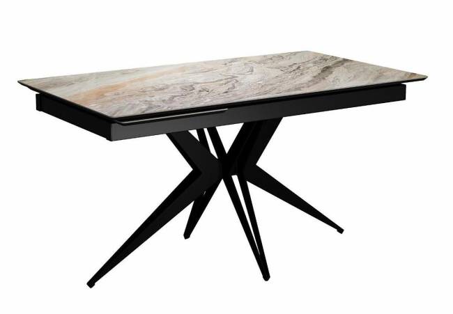 Стол DikLine DKS140 керамика Venetian Brown Light глянец, подстолье черное, опоры черные (2уп.) Стол DikLine DKS140 керамика Venetian Brown Light глянец, подстолье черное, опоры черные (2уп.)