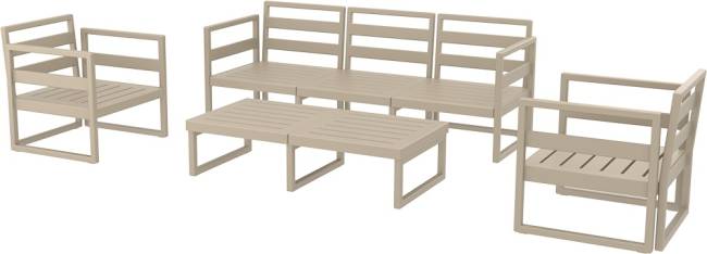 Комплект пластиковой мебели Mykonos XL бежевый, черный