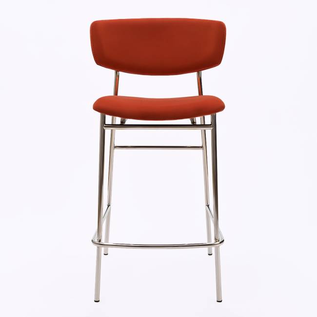 Дизайнерский полубарный стул Marko терракотовый, основание хром Дизайнерский полубарный стул Marko терракотовый, основание хром