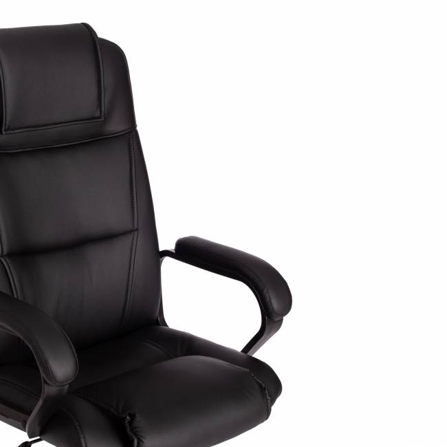 Кресло BERGAMO хром (22) кож/зам, черный, 36-6 черный кож/зам
