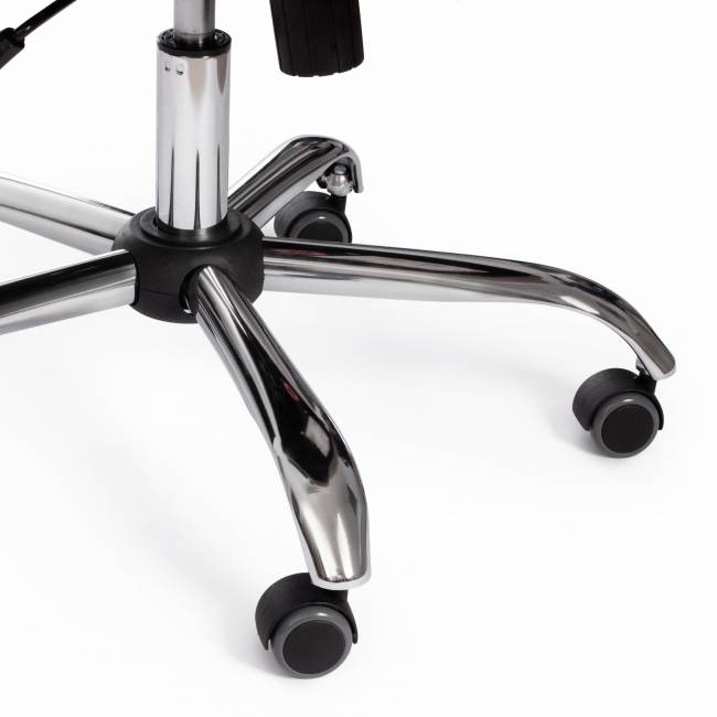 Кресло BERGAMO хром (22) кож/зам, черный, 36-6 черный кож/зам