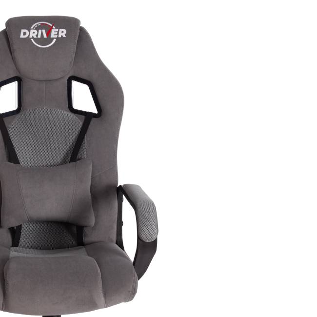 Кресло DRIVER (22) флок/ткань, серый/серый, 29/TW-12 серый/серый флок/ткань