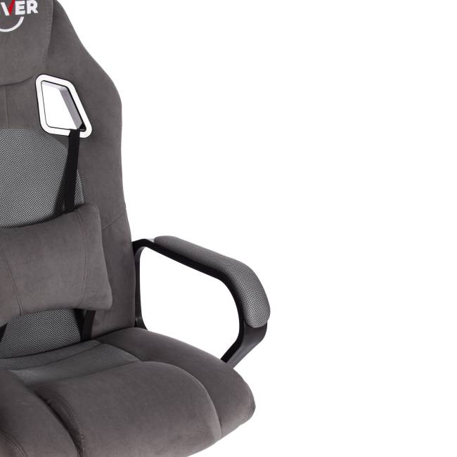 Кресло DRIVER (22) флок/ткань, серый/серый, 29/TW-12 серый/серый флок/ткань