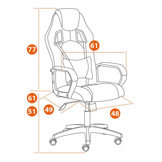 Кресло DRIVER (22) флок/ткань, серый/серый, 29/TW-12 серый/серый флок/ткань