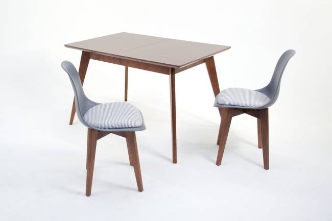 Стол Сканди 120 орех со стульями Сашш орех серый ГЛ