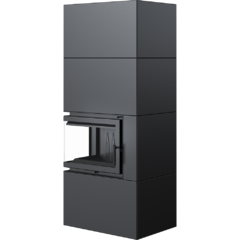 Каминокомплект SIMPLE Box черный/белый с топкой BS, левый угол