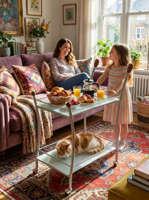 Стол сервировочный Поло металлик/ матовое