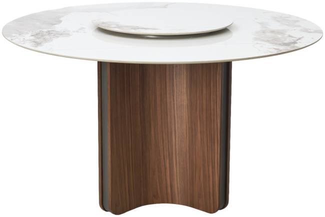 Стол CASTELA 135 Белый мрамор CA071, керамика / Орех, ®DISAUR