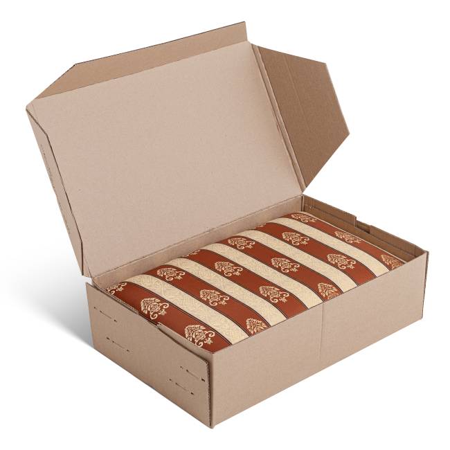 Банкетка Ретро М с ящиком средне-коричневый, ткань полоса коричн.