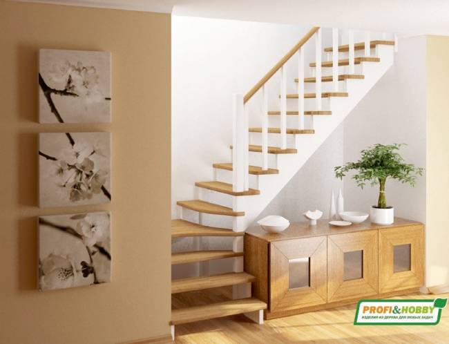 Деревянная лестница К-031м/1 Деревянная лестница К-031м/1