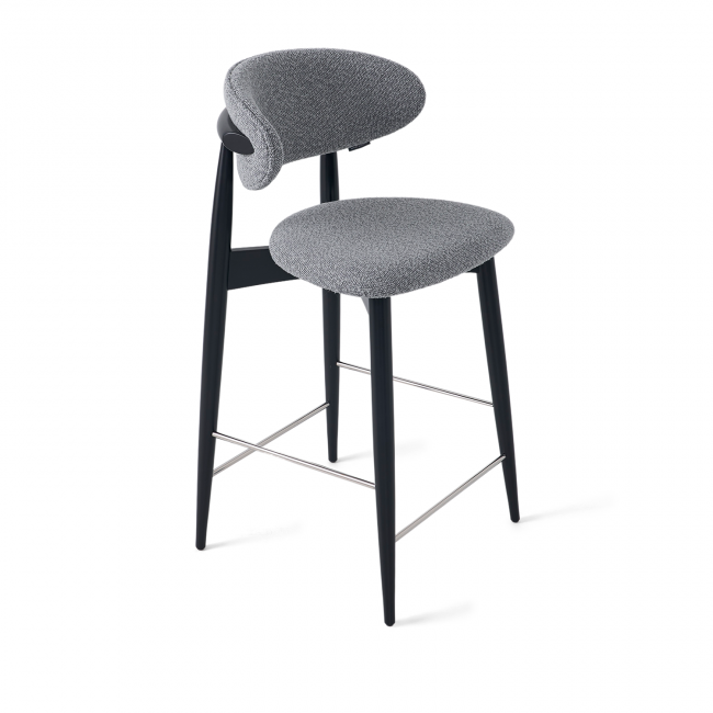 Стул Glory полубарный серый, опора бук черный