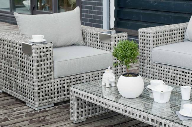 "Тито" лаунж-зона из искусственного ротанга, цвет серый "Тито" лаунж-зона из искусственного ротанга, цвет серый