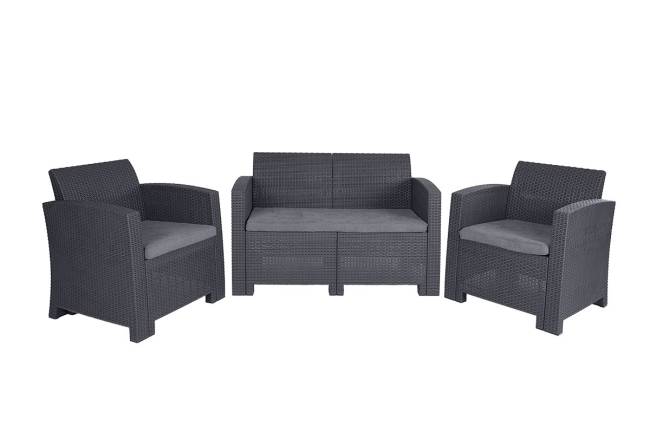 Arizona b:rattan, Диван двухместный, антрацит (2-х местная подушка) Arizona b:rattan, Диван двухместный, антрацит (2-х местная подушка)