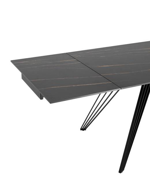 Стол обеденный Пандора раскладной 180-280*90 керамика темная