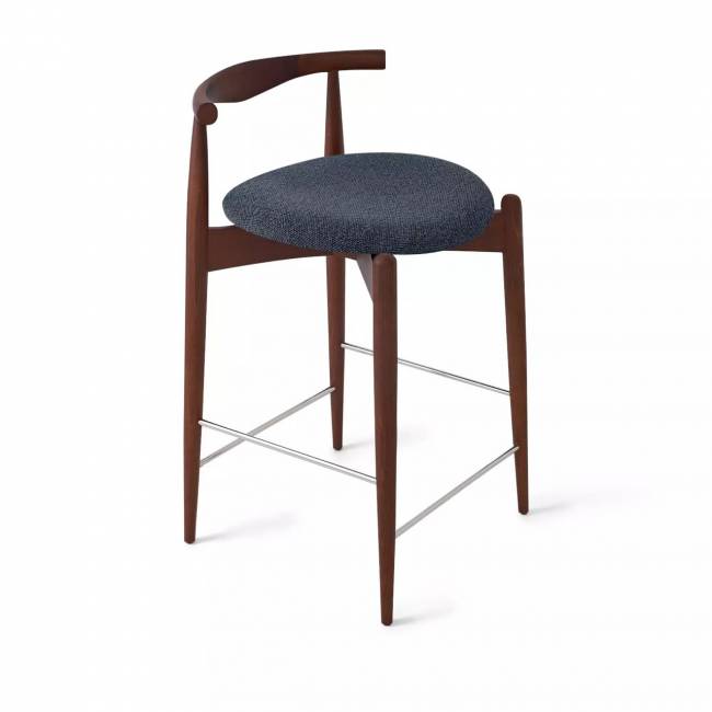 Стул Noble полубарный, массив бука - графит - бук коричневый Стул Noble полубарный, массив бука - графит - бук коричневый