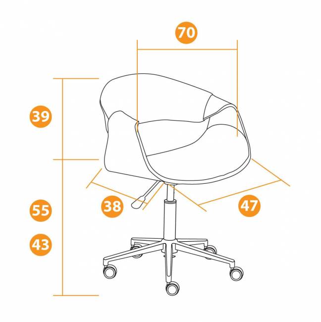Кресло BEND  орех, кож/зам черный черный