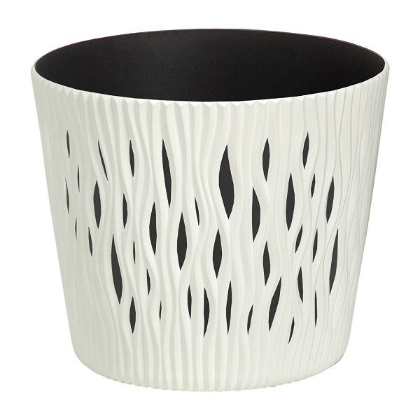 Кашпо для цветов SANDY ROUND DSR190-S449 белый 2 предмета 3л Кашпо для цветов SANDY ROUND DSR190-S449 белый 2 предмета 3л