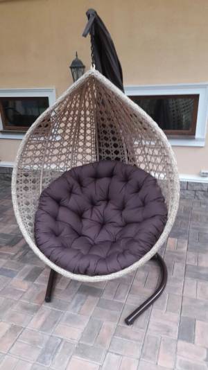 Подвесное кресло из искусственного ротанга "FRESCO-XL", бежевый