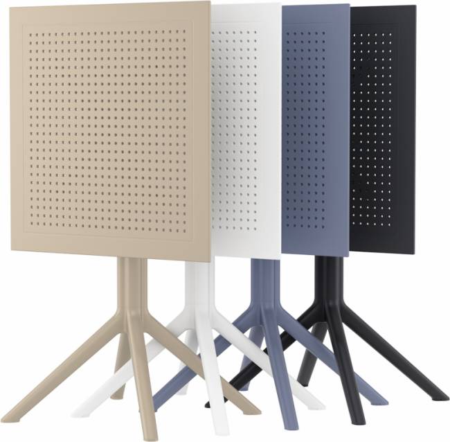 Стол пластиковый складной Sky Folding Table 60 темно-серый 600х600х740 мм