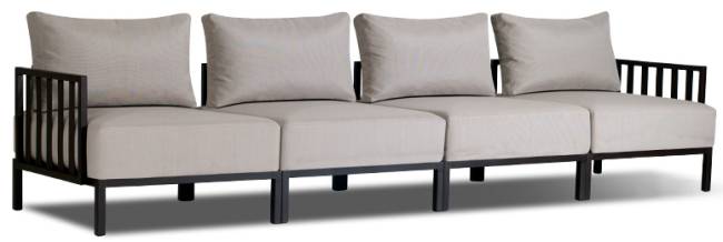 Диван модульный Slim Stripe венге, светло-серый 2960х740х687 мм Диван модульный Slim Stripe венге, светло-серый 2960х740х687 мм