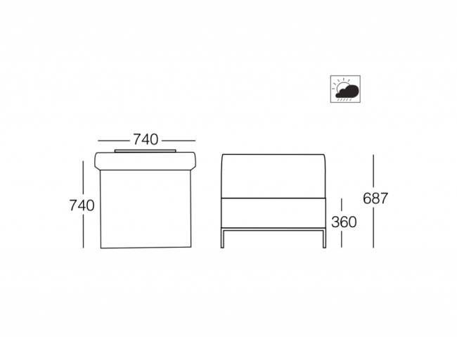 Диван модульный Slim Stripe венге, светло-серый 2960х740х687 мм Диван модульный Slim Stripe венге, светло-серый 2960х740х687 мм