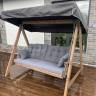 Садовые качели СЕЛЕНА ПРЕМИУМ 3.0 (трехместные) деревянные с покраской Серый Садовые качели СЕЛЕНА ПРЕМИУМ 3.0 (трехместные) деревянные с покраской Серый