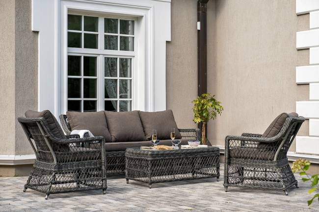 "Гранд Латте" лаунж-зона из искусственного ротанга, цвет графит "Гранд Латте" лаунж-зона из искусственного ротанга, цвет графит