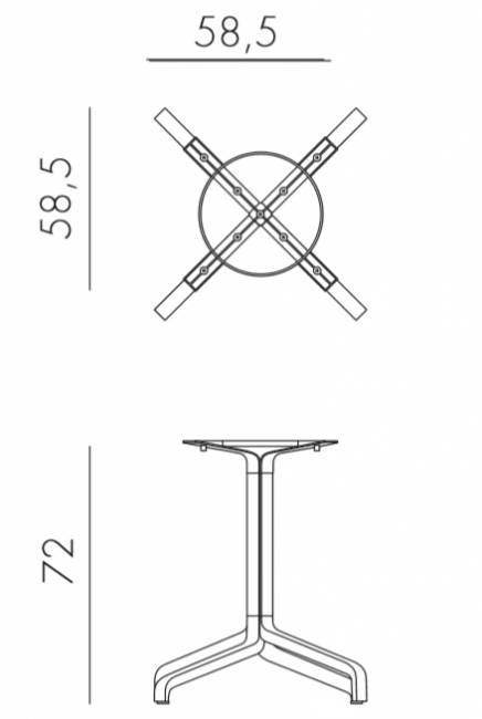 Подстолье металлическое Frasca Maxi Fix тортора 585х585х720 мм Подстолье металлическое Frasca Maxi Fix тортора 585х585х720 мм