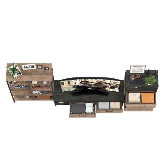 Стенка в гостиную Трувор № 86 цвет дуб гранж песочный/интра