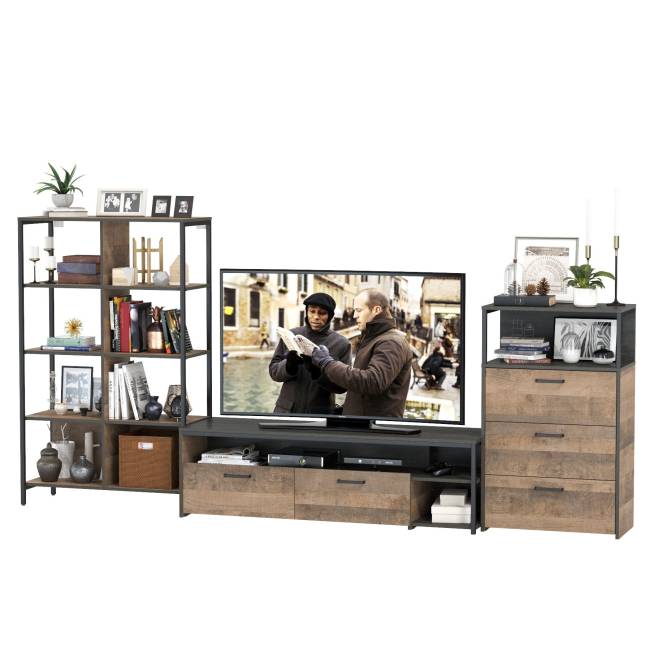 Стенка в гостиную Трувор № 86 цвет дуб гранж песочный/интра