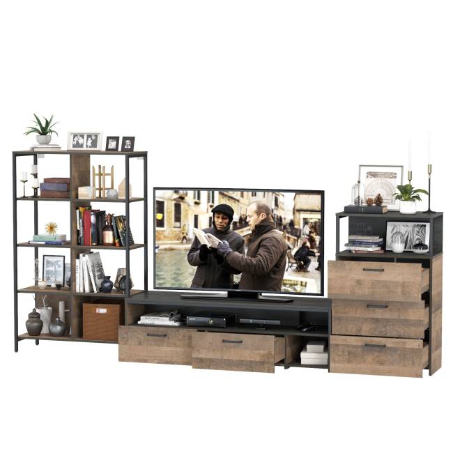 Стенка в гостиную Трувор № 86 цвет дуб гранж песочный/интра