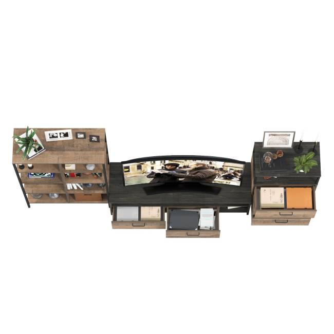 Стенка в гостиную Трувор № 86 цвет дуб гранж песочный/интра