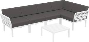 Комплект пластиковой мебели Portofino Lounge Corner белый, темно-серый