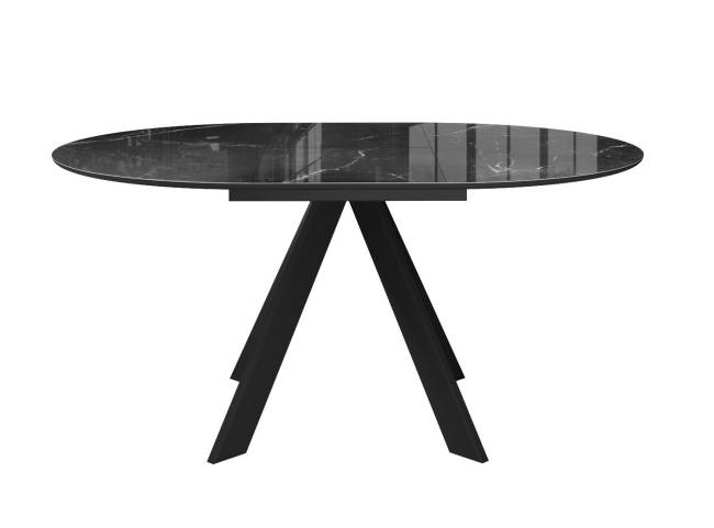 Стол DikLine SFC100 d1000 стекло Оптивайт Черный мрамор/подстолье черное Стол DikLine SFC100 d1000 стекло Оптивайт Черный мрамор/подстолье черное