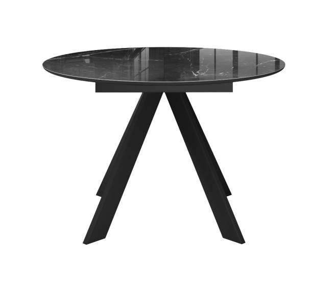 Стол DikLine SFC100 d1000 стекло Оптивайт Черный мрамор/подстолье черное Стол DikLine SFC100 d1000 стекло Оптивайт Черный мрамор/подстолье черное