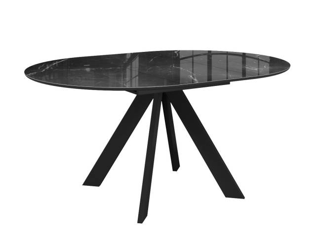 Стол DikLine SFC100 d1000 стекло Оптивайт Черный мрамор/подстолье черное Стол DikLine SFC100 d1000 стекло Оптивайт Черный мрамор/подстолье черное