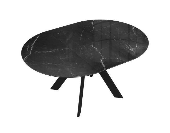 Стол DikLine SFC100 d1000 стекло Оптивайт Черный мрамор/подстолье черное Стол DikLine SFC100 d1000 стекло Оптивайт Черный мрамор/подстолье черное